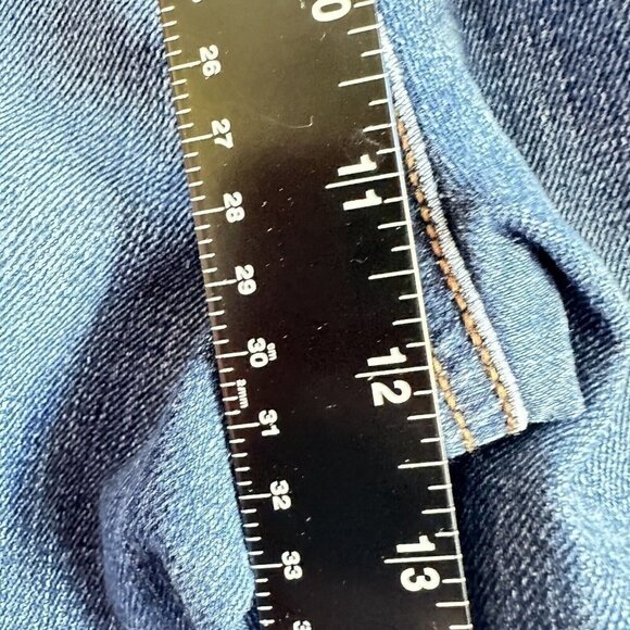 Max Mara Sportsmax Code High Rise Blue Denim Jean 28 Womens Size 6 Ruffle Bottom - Picture 15 of 15